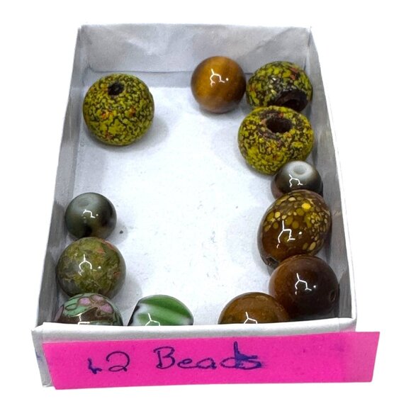 Vintage Lampwork Art Glass Bead Unique Artisan Jewelry Making Supplies Set Of 12 - Picture 7 of 11